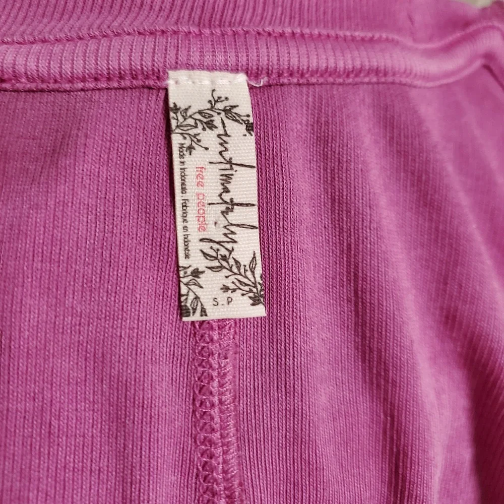 Intimately Free People Purple Ribbed Scoop U-Neck Tank Top Back Seam Womens S/P - Picture 12 of 12